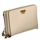 Beige Designer Wallet with Multiple Compartments