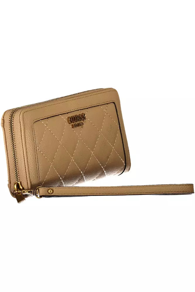 Beige Chic Wallet with Contrasting Accents