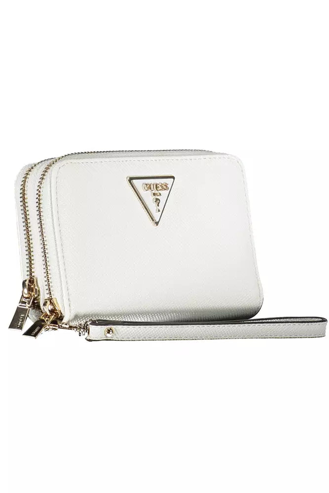 Elegant White Double Wallet with Chic Details