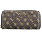 Chic Brown Polyurethane Wallet with Contrasting Details