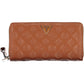 Chic Brown Polyurethane Wallet with Stylish Details