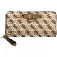 Brown Polyester Tri-Compartment Wallet
