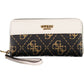 Chic Brown Polyurethane Wallet with Logo Detail
