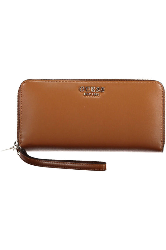 Chic Brown Polyurethane Wallet for Her