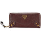 Elegant Brown Wallet with Secure Zip Closure