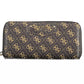 Elegant Brown Polyethylene Zip Wallet