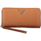 Chic Brown Zip Wallet with Removable Puller
