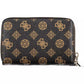 Elegant Brown Double Wallet with Zip Closure