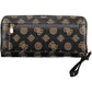 Chic Brown Polyurethane Wallet with Contrasting Details