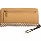 Chic Contrast Detail Brown Wallet with Logo