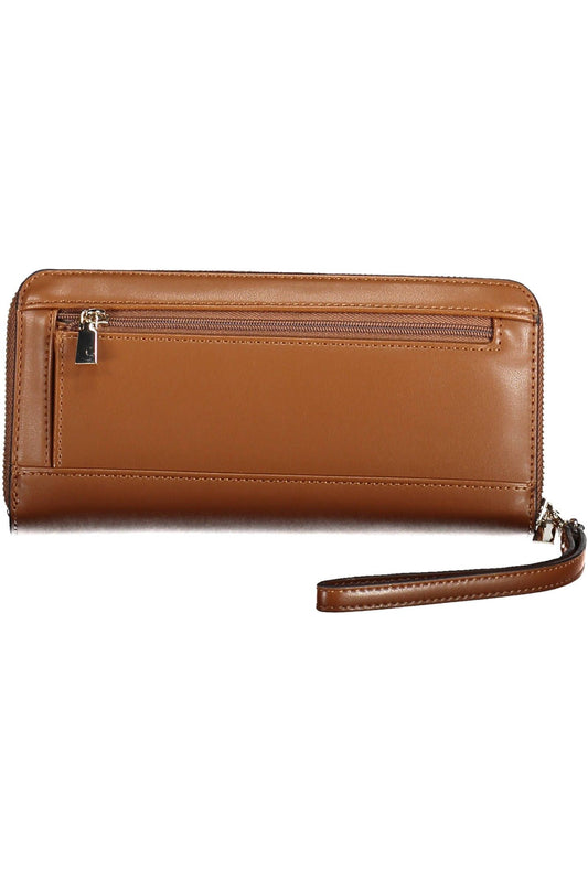 Chic Brown Polyurethane Wallet for Her