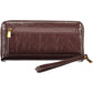 Elegant Brown Wallet with Secure Zip Closure