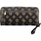 Chic Brown Polyethylene Multi-Compartment Wallet