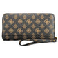 Elegant Brown Polyurethane Wallet with Logo
