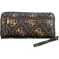 Chic Brown Polyurethane Multi-Compartment Wallet