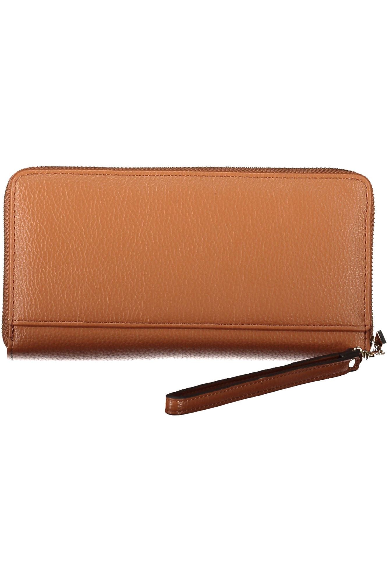 Chic Brown Zip Wallet with Removable Puller