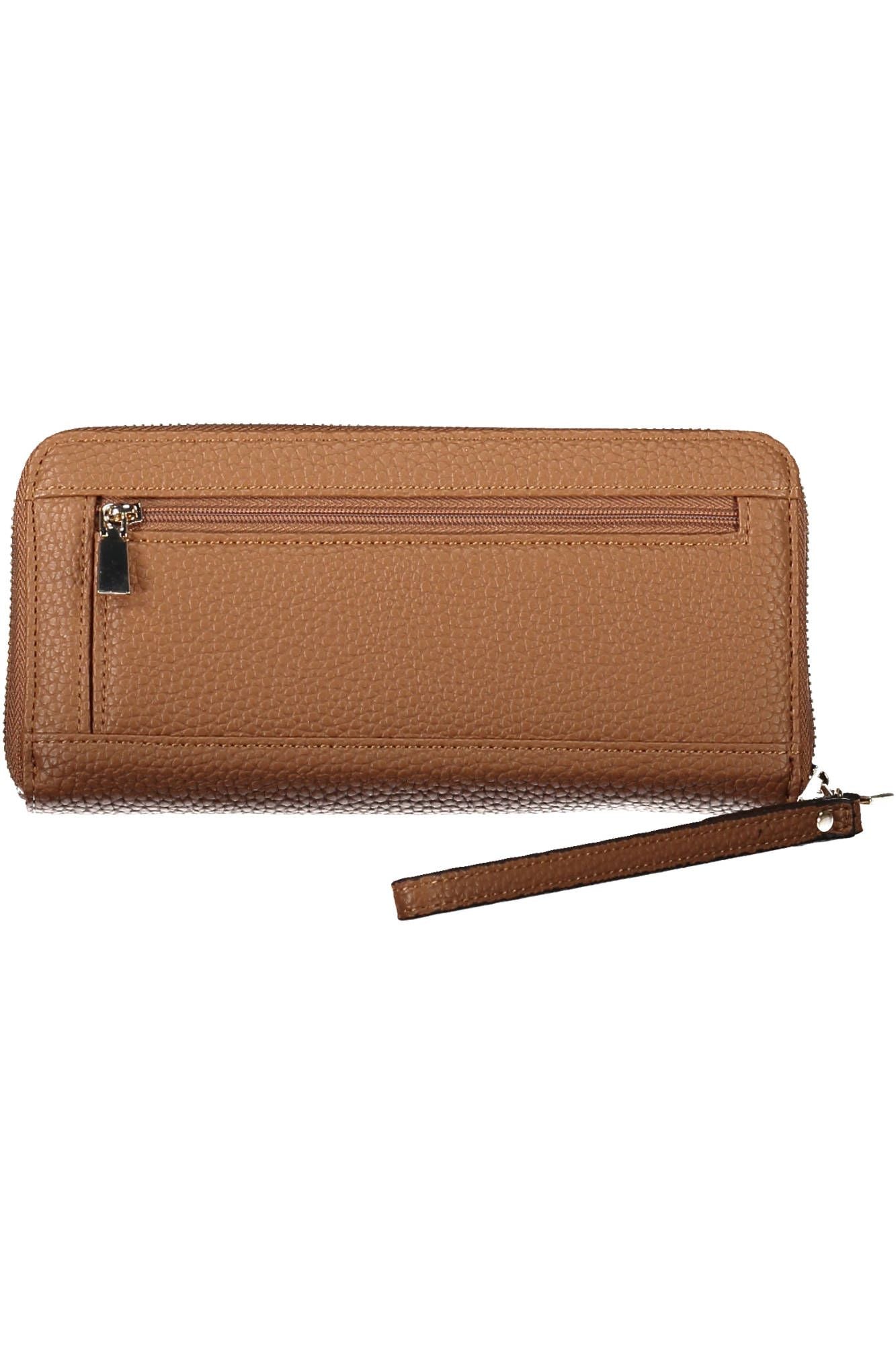 Chic Brown Polyurethane Multi-Compartment Wallet