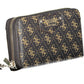 Chic Brown Polyurethane Wallet with Contrasting Details