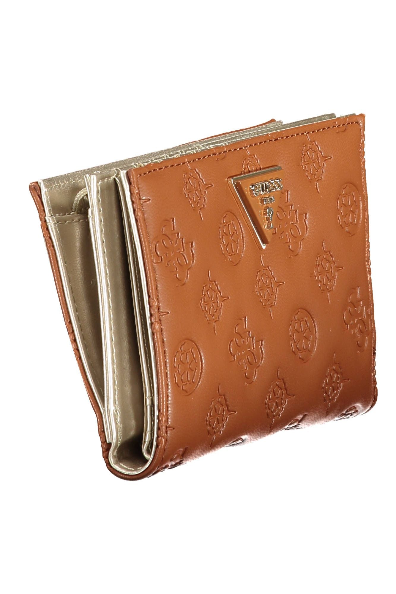 Chic Contrasting Brown Wallet with Sleek Logo