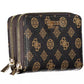 Elegant Brown Double Wallet with Zip Closure