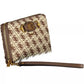 Brown Polyester Tri-Compartment Wallet