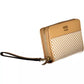 Chic Contrast Detail Brown Wallet with Logo