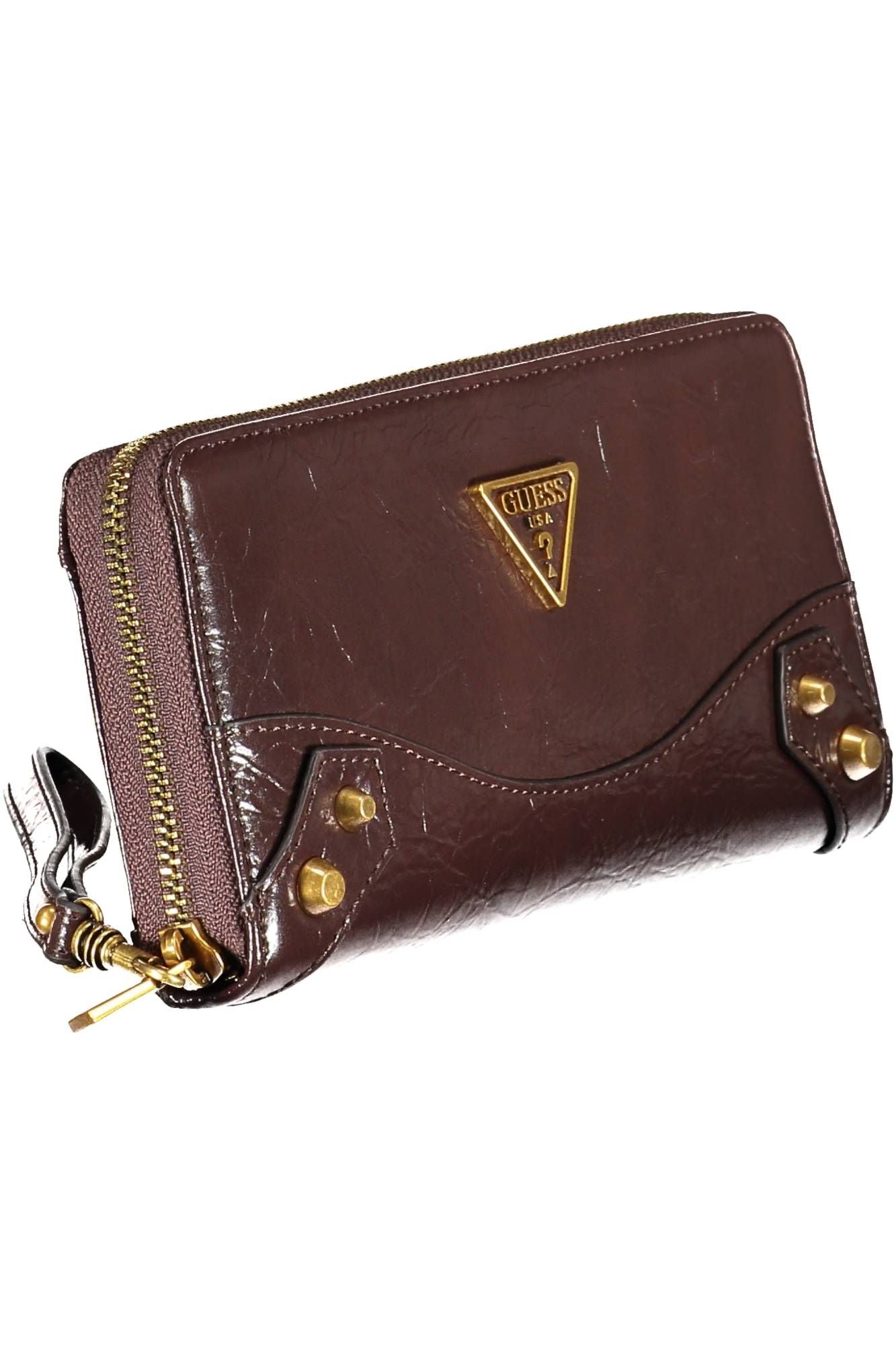 Elegant Brown Wallet with Secure Zip Closure