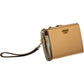 Elegant Brown Tri-Fold Wallet with Phone Holder
