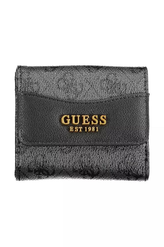 Chic Black Wallet with Contrasting Details