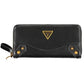 Chic Black Polyurethane Wallet with Logo Detail