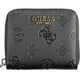 Elegant Black Polyurethane Wallet for Women