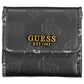 Elegant Black Polyurethane Wallet with Contrasting Details