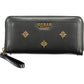 Elegant Black Polyurethane Wallet with Logo Detail