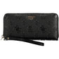 Chic Black Polyurethane Wallet with Contrasting Details
