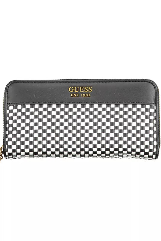 Sleek Black Polyethylene Wallet with Contrasting Details