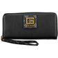 Chic Black Polyurethane Wallet with Contrasting Details