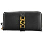 Elegant Black Polyurethane Wallet with Logo Detailing