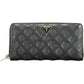 Chic Black Polyurethane Wallet with Contrasting Details