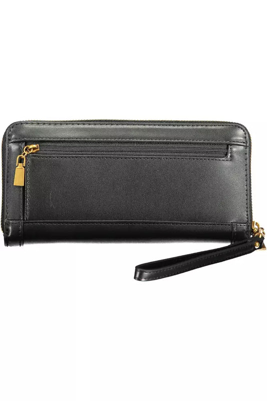 Sleek Black Polyethylene Multi-Compartment Wallet