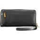 Elegant Black Polyurethane Wallet for the Chic Organizer