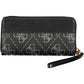 Elegant Black Zip Wallet with Contrasting Details