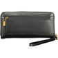 Elegant Black Polyurethane Wallet with Logo Detail