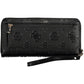 Chic Black Polyurethane Wallet with Contrasting Details