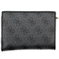 Elegant Black Polyurethane Wallet with Multiple Compartments