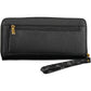 Chic Black Polyurethane Wallet with Contrasting Details