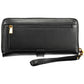 Elegant Black Polyurethane Wallet with Logo Detailing