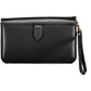 Elegant Black Polyurethane Wallet with Phone Pocket
