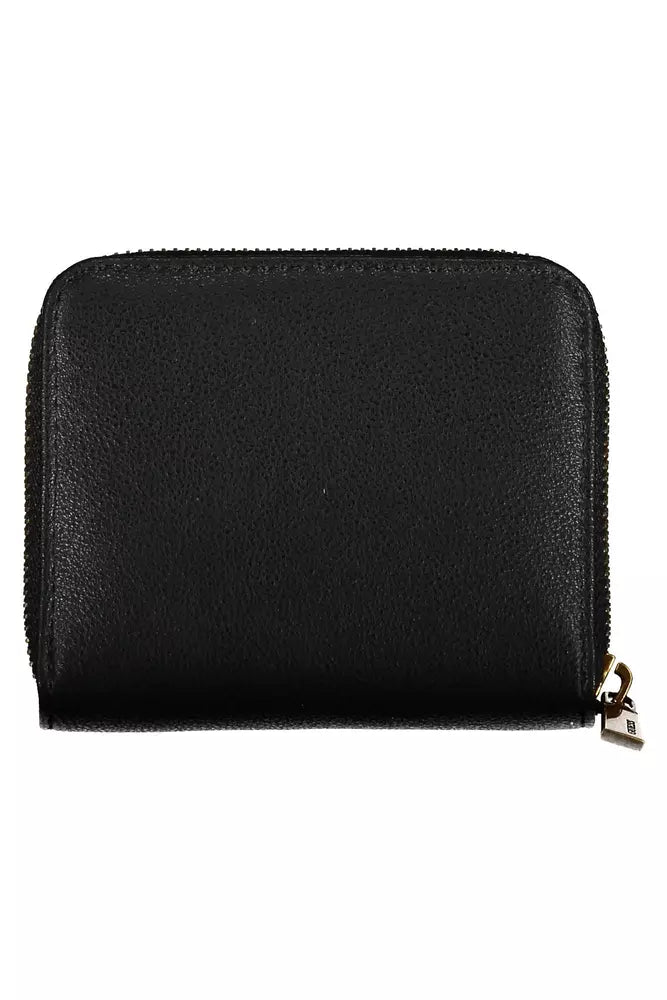 Sleek Black Polyethylene Guess Wallet with Zip Closure