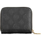 Chic Black Polyurethane Wallet with Logo Detail