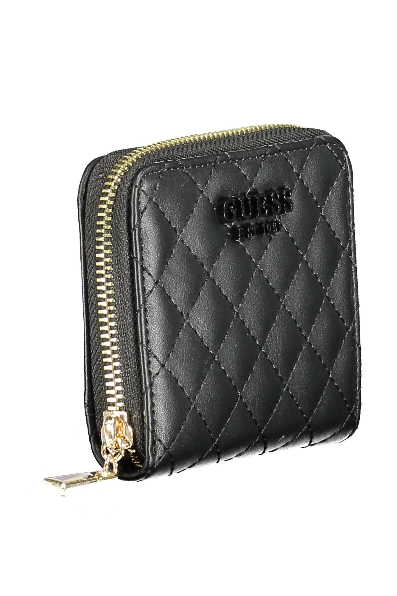 Elegant Black Polyurethane Wallet for Women